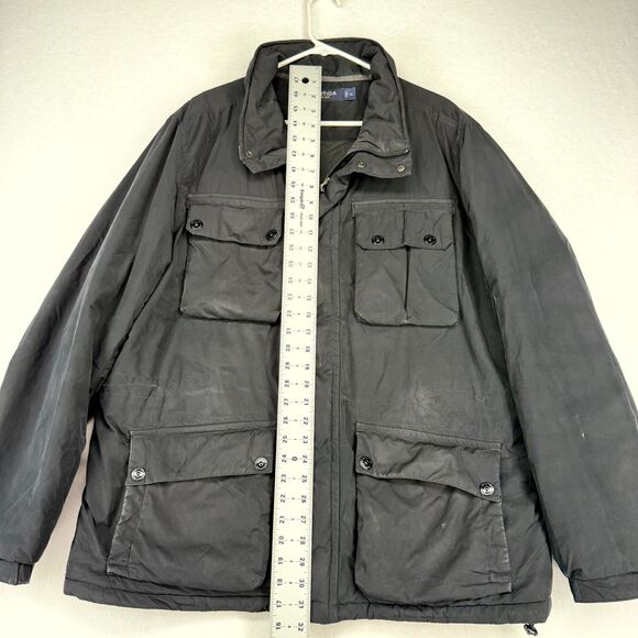 Nautica Mens XL Black Full Zip Utility Jacket Puffer Lined Winter Coat - Picture 11 of 11